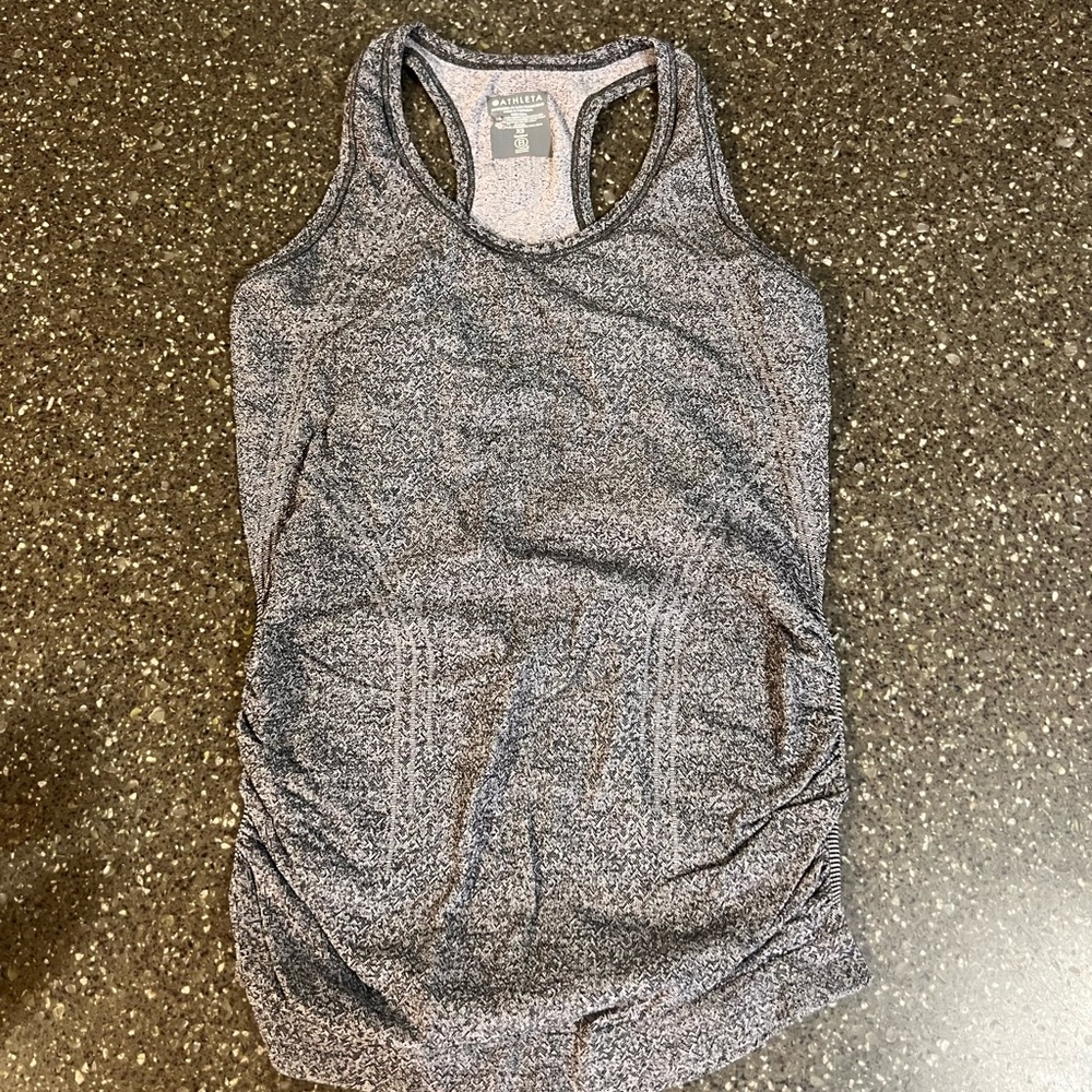 Athleta Women's Gray Momentum Seamless Racerback Tank Top Summer Workout Gym - Picture 2 of 4